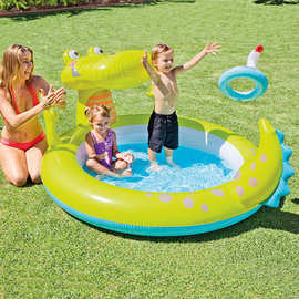 INTEX 57431 鳄鱼喷水池 婴儿充气水池 儿童浴池游泳池