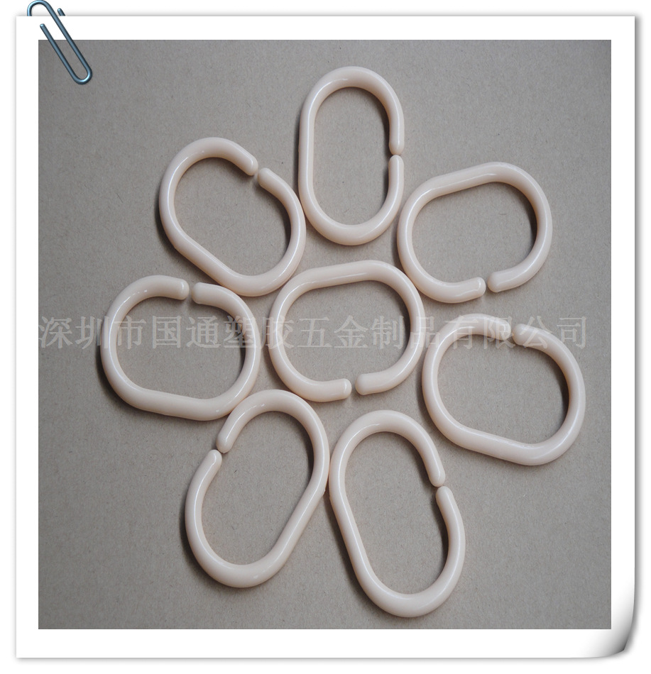 厂家批发PP塑料挂钩浴帘配件窗帘挂钩 C型浴帘挂钩全新环保料