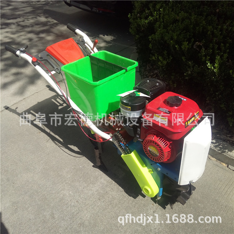 玉米大豆施肥播种机 农用汽油动力耘播机 两行小麦地追肥机