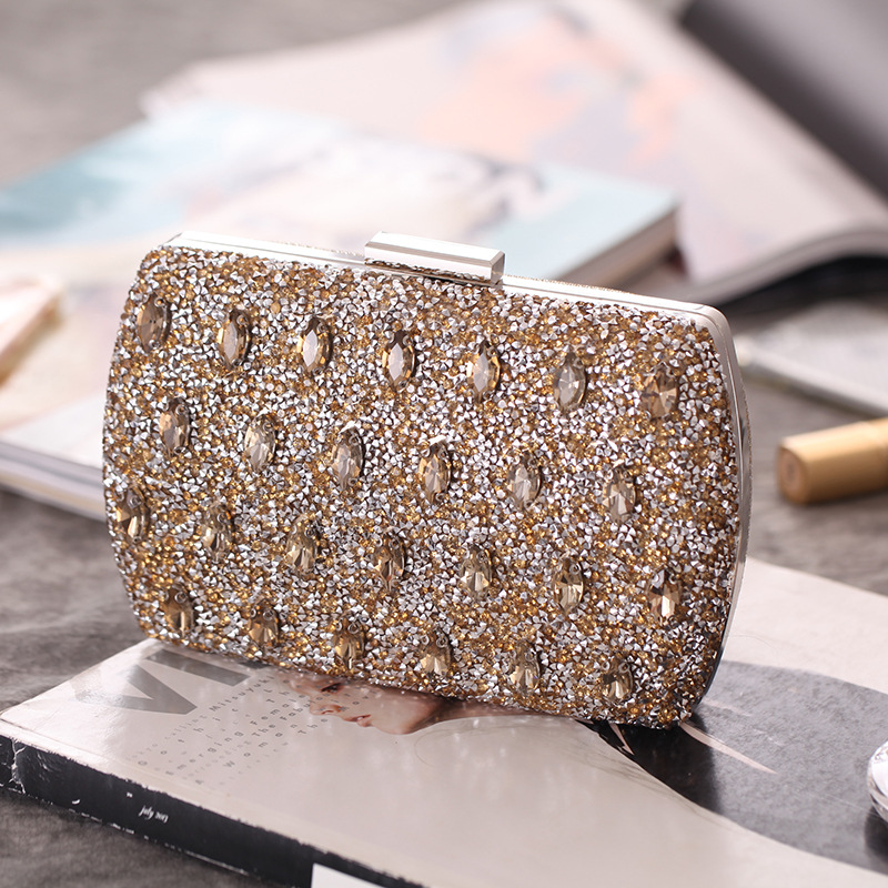 New Diamond-encrusted Evening Bag Women's Evening Dress Party Dress Clutch display picture 36