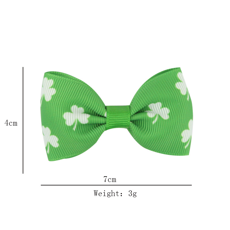 Kid's Simple Style Shamrock Bow Knot Cloth Handmade Hair Clip display picture 9