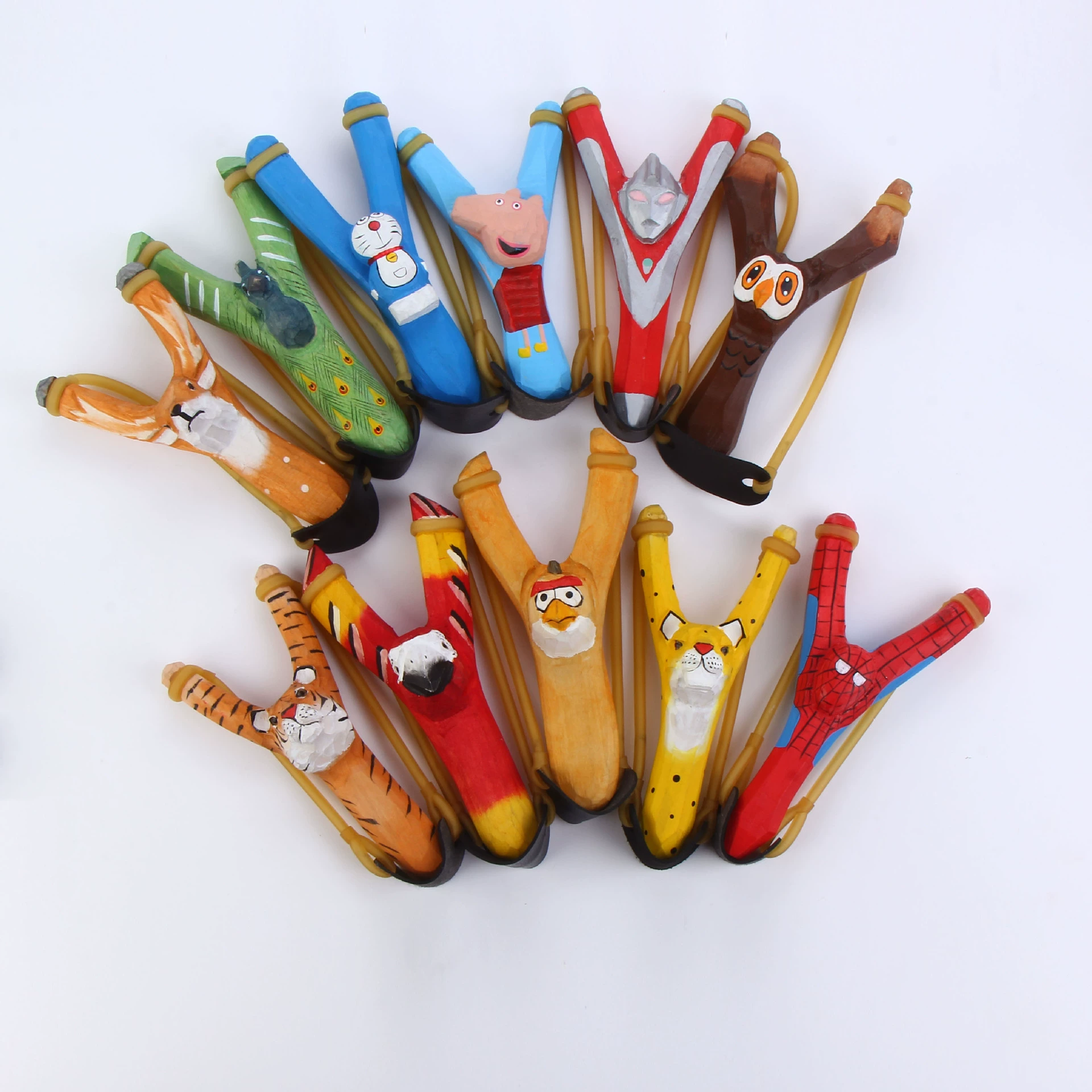 Wooden travel cartoon slingshot