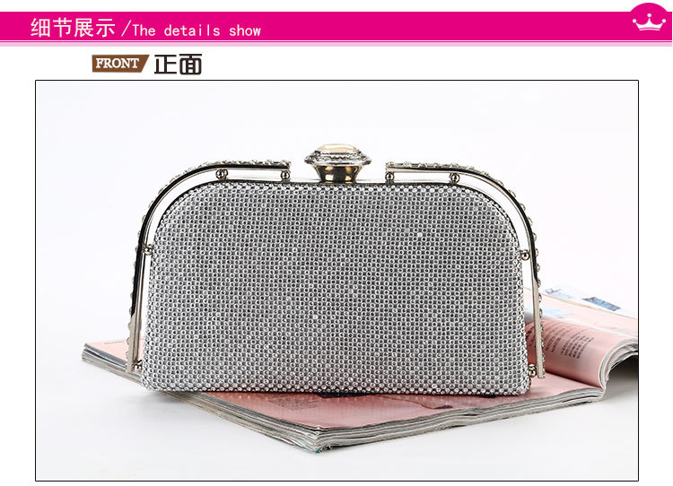 Diamantbesetzte Handgemachte Kristall Abendtasche Strass Banketttasche display picture 2