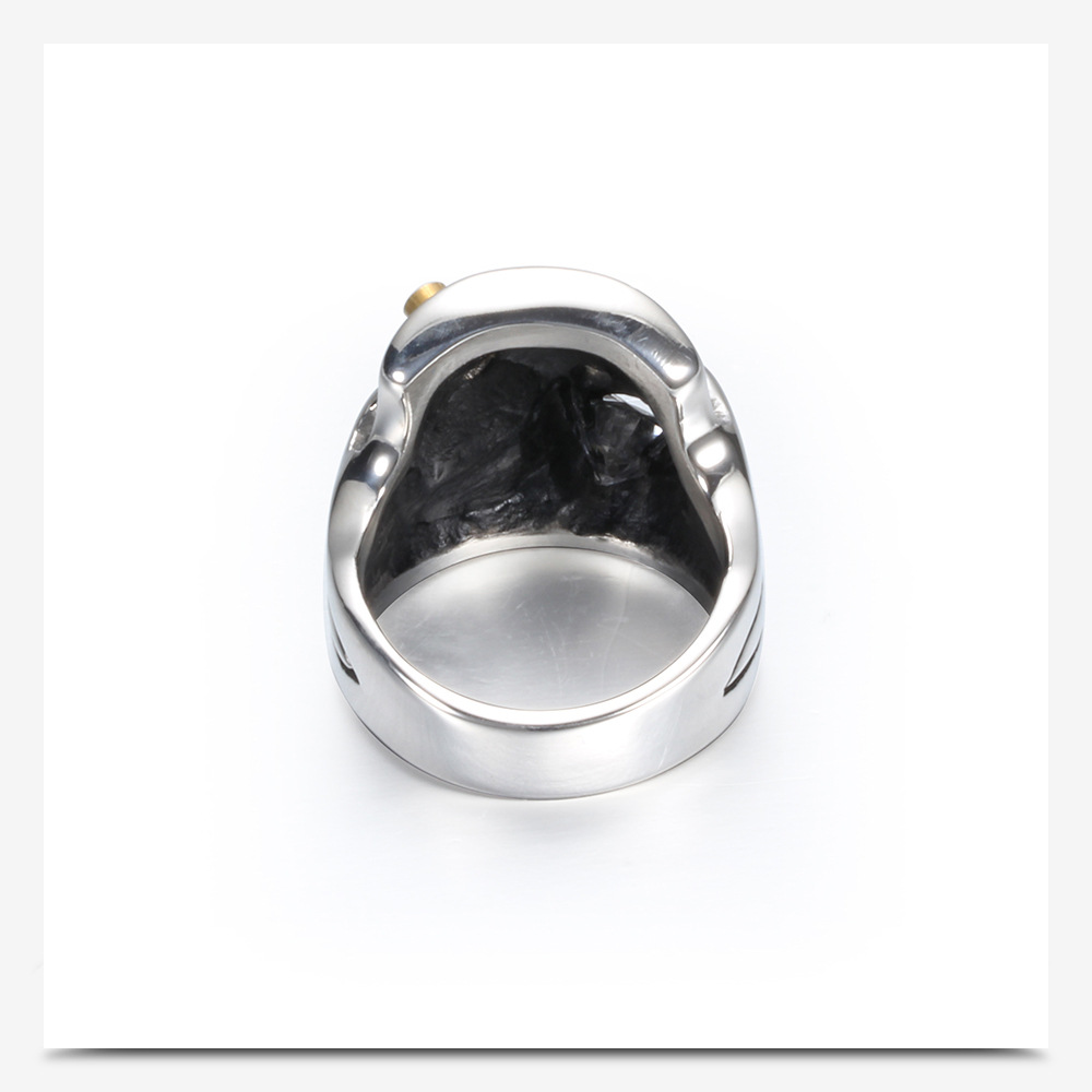 Retro style Skull shape Menu0027s Titanium Steel Ring