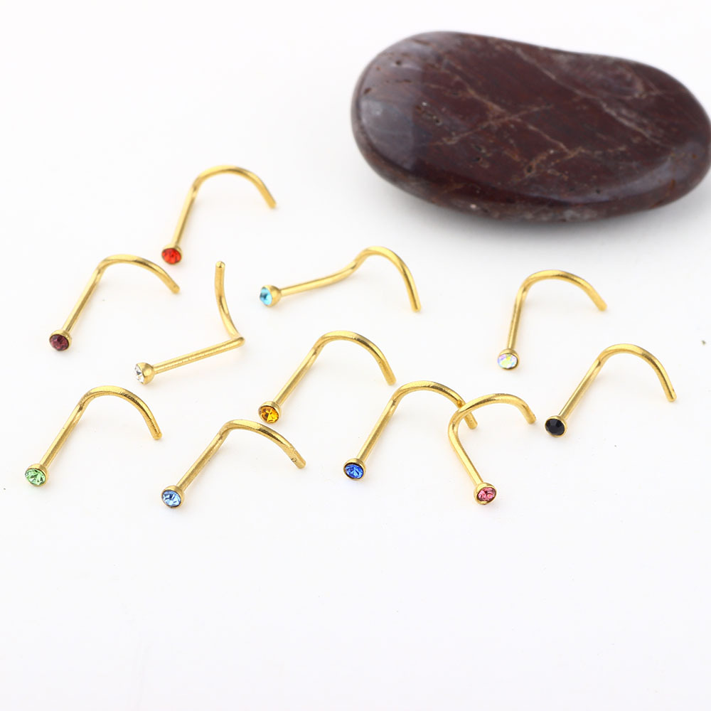 Fashion Geometric Stainless Steel Inlay Ear Studs 1 Piece