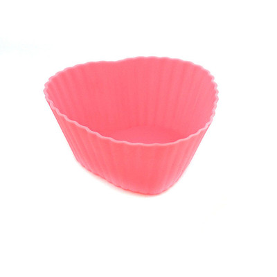 烘焙工具 1个7cm彩色心形硅胶马芬杯 DIY蛋糕果冻布丁模具|ms