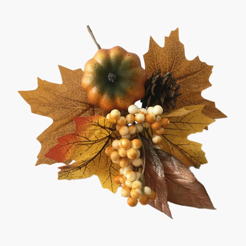 Factory wholesale simulation Maple Leaf pumpkin branches photography decoration home flower arrangement flower branches autumn decoration Christmas