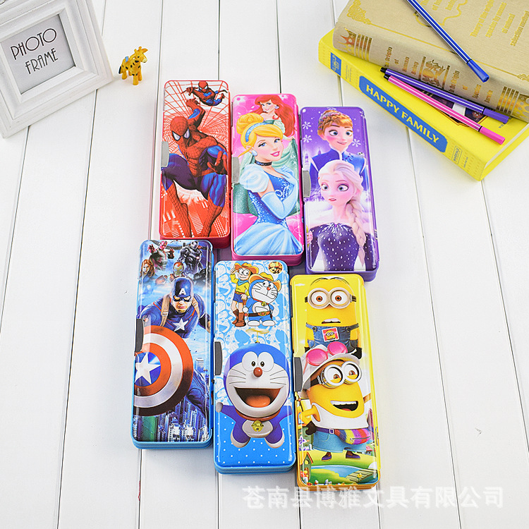 pupil Stationery Selling Plastic multi-function Pencil box originality double-deck Stationery storage box wholesale customized