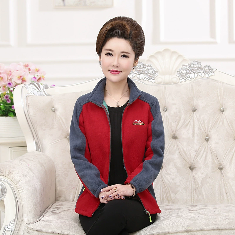 Женская осенняя одежда среднего и пожилого возраста 40-50-60 лет Топ из Полярного флиса, утолщенная одежда для среднего и пожилого возраста, материнское пальто