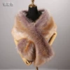 Silver fox color width shawl