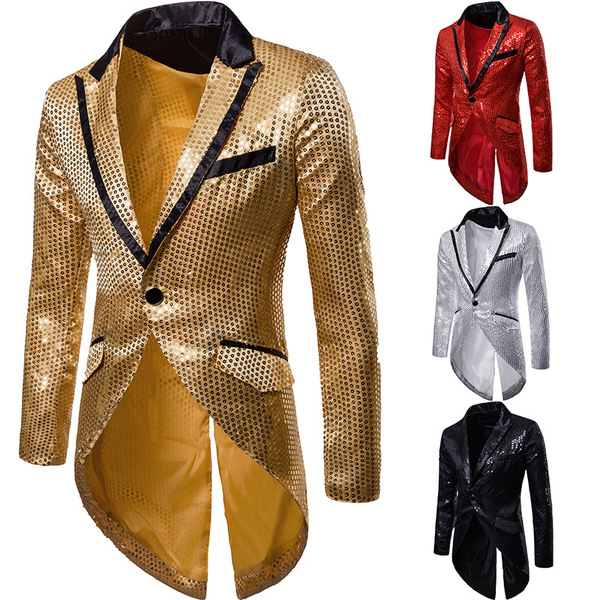 sequins decorative design Evening dress tuxedo men’s LAPEL SUIT 