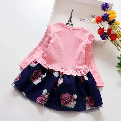 Spring and Autumn Girls' Long Sleeve Dress New Korean Style Children's Mesh Princess Dress Factory Direct Sales One Piece Dropshipping