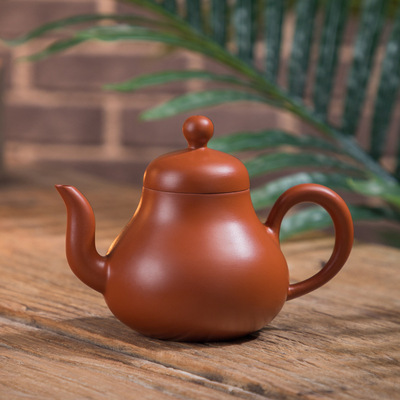 潮州手拉壶朱泥紫砂壶大容量茶壶紫砂茶具水平壶梨壶家用泡茶特价