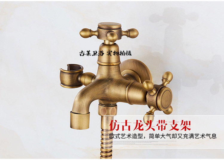 All-copper antique washing machine faucet, extended single-cooling European-style built-in mop sink, 4-minute and 6-minute faucet with spray gun undefined