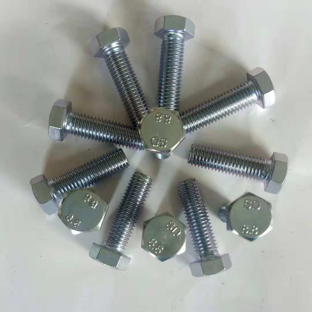 厂家销售高强度镀锌螺栓 六角镀锌螺栓 8.8级镀锌外六角螺丝