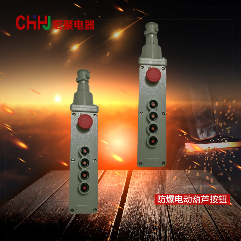 宏聚防爆电动葫芦按钮 LA5817-4K/6K 防爆按钮4钮带急停