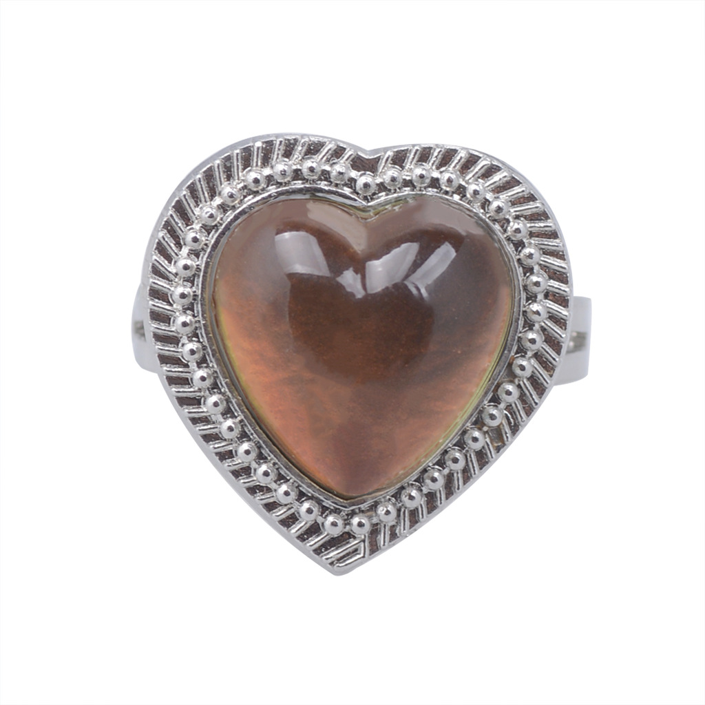 Einfacher Stil Herzform Legierung Inlay Künstliche Edelsteine Frau Ringe display picture 2