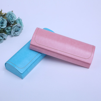 韓版小清新太陽鏡盒 皮質亮面高檔眼鏡盒 近視鏡眼鏡盒手工鐵盒