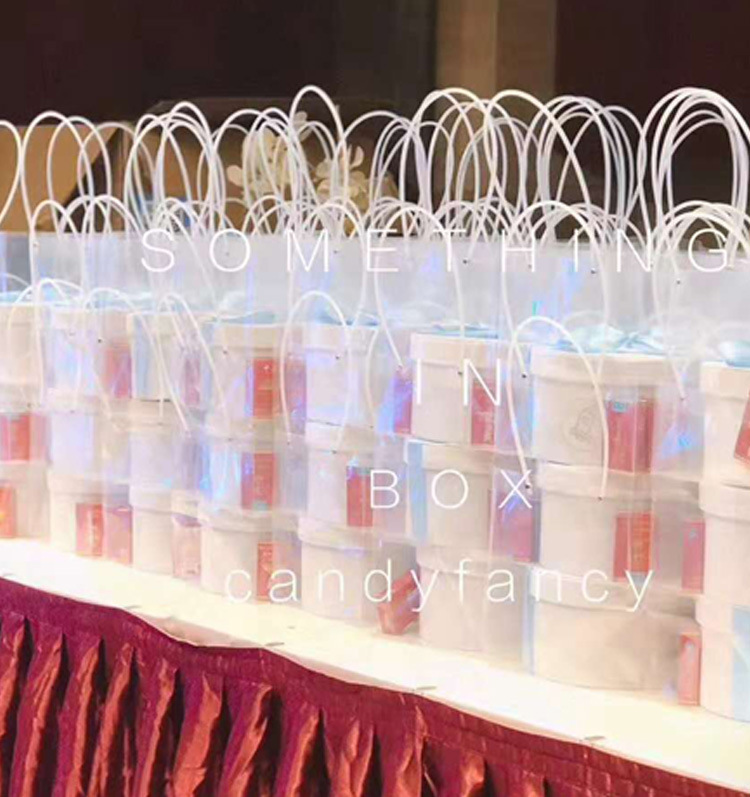 透明正方手提袋 鲜花袋插花配材袋糠果婚庆婚礼品手提