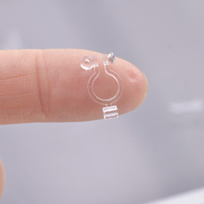 Japanese and Korean transparent environmentally friendly anti-allergic jewelry Japanese and Korean creative resin ear needles to ear clip converters can be inlaid with diamond ear clips