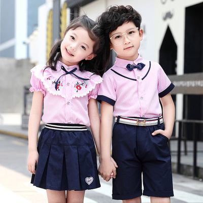 2020新款幼儿园园服夏装小学生校服英伦风儿童校服套装小学生班服|ru