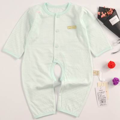 新款婴儿连体衣竹纤维夏季薄新生儿衣服爬服开裆宝宝哈衣