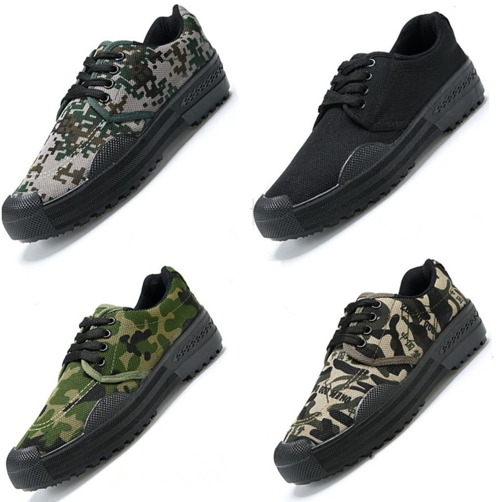 Jiefang Xie Military training shoes wholesale Farmland construction site Labor insurance Work shoes non-slip wear-resisting camouflage Rubber shoes 99 Training shoes