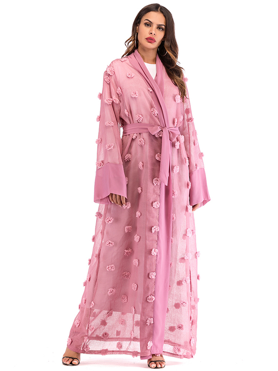 Title 12, Kadınlar için 3D Çiçek Örgü Gevşek Dantel Uzun ...