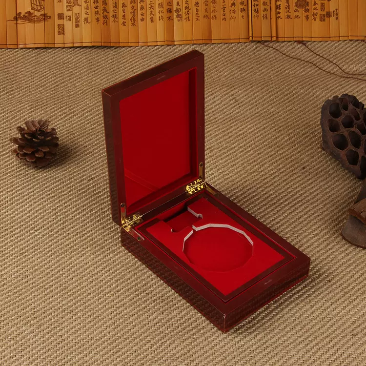 厂家勋章翻盖木盒定做 纪念银币木盒子定制奖牌盒 木质奖章胸章盒