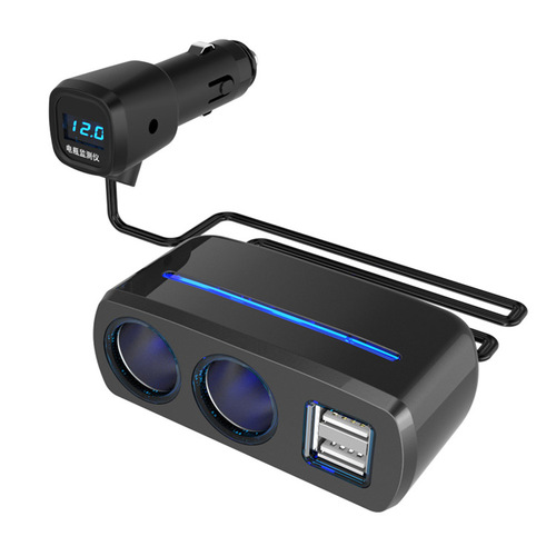 Cigarette lighter one to three multi-function adapter multi-purpose plug USB car one to two converter car charger