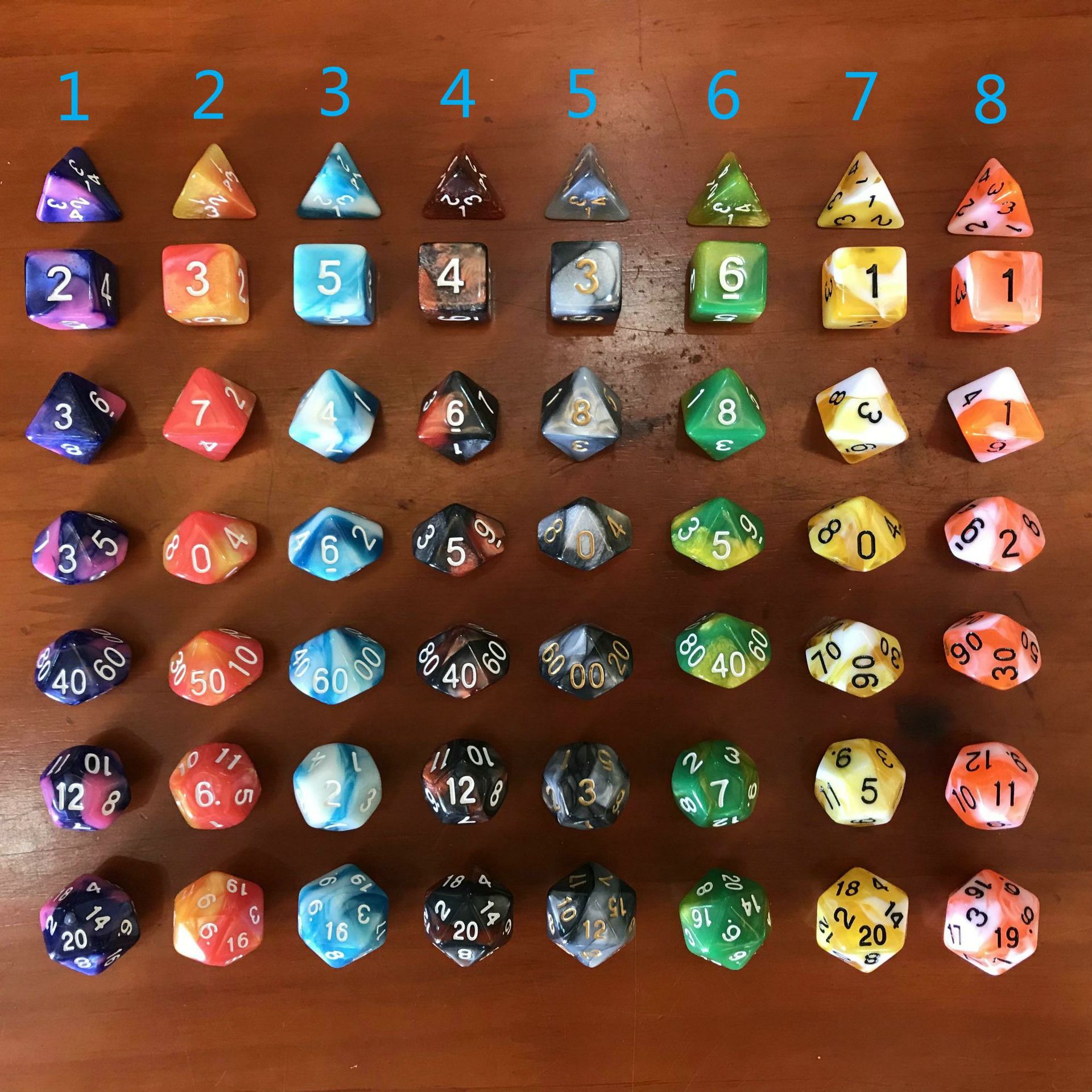 Buy quality Board Game Running Group 7piece Multifaced Dice [seven
