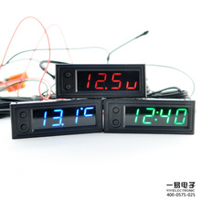 三合一 车载时钟 夜光温度计电压表 高精度电子led时钟模块rx8025