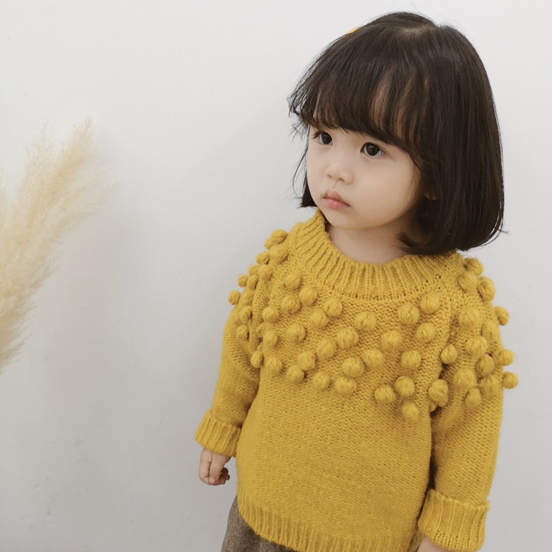 2018女童秋冬新款毛衣韩版毛球中小童针织毛线衫一件代发宝宝线衣|ms