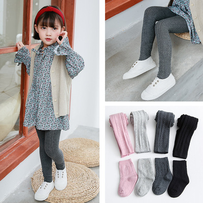 2018 spring and autumn new pattern suit children Pantyhose baby children Cotton socks Ninth pants Manufactor wholesale