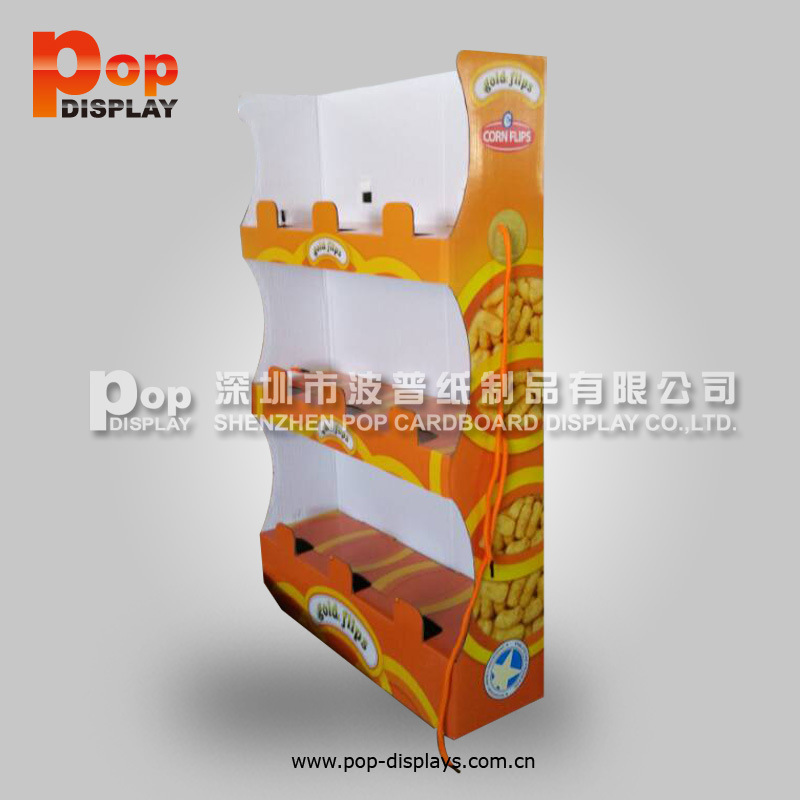 深圳自有工厂设计生产零食纸货架 糖果纸陈列架 卖场促销纸陈列架