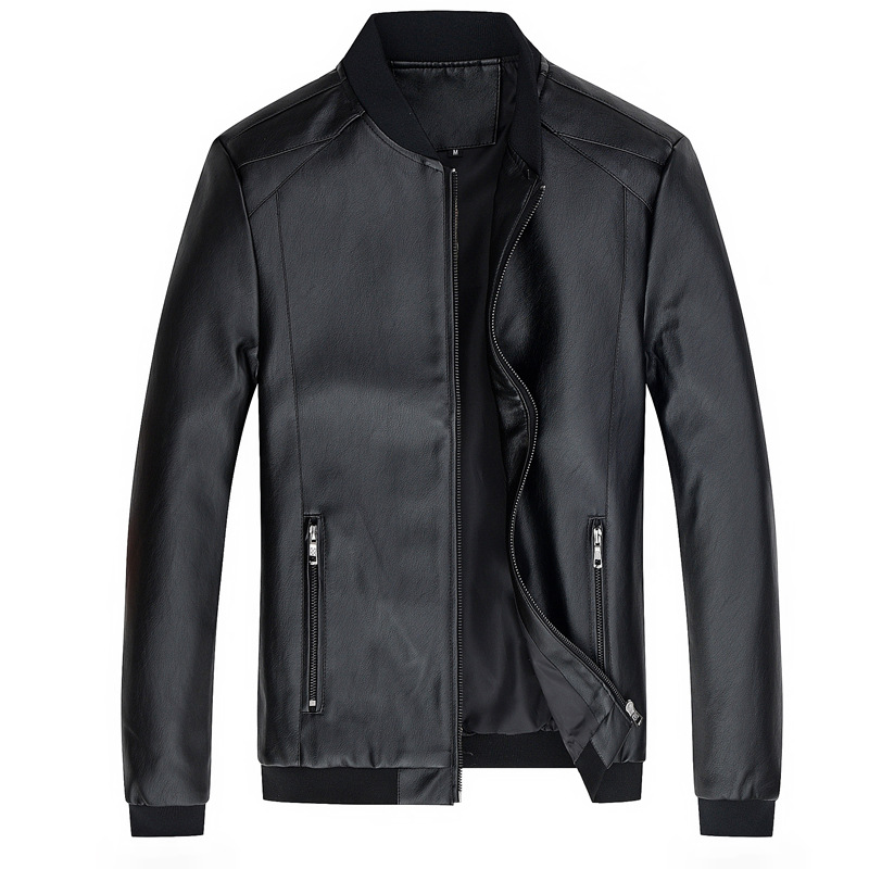 Men's new fashionable slim fit trend leather jacket motorcycle regular faux leather jacket jacket_voghion.com