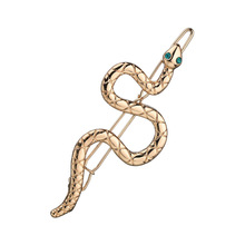 歐美熱銷個性蛇形發夾時尚創意金色蛇微鑲鋯石簡約時尚合金飾品