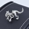 Fashionable trend three dimensional accessory, metal earrings, dinosaur, piercing, European style