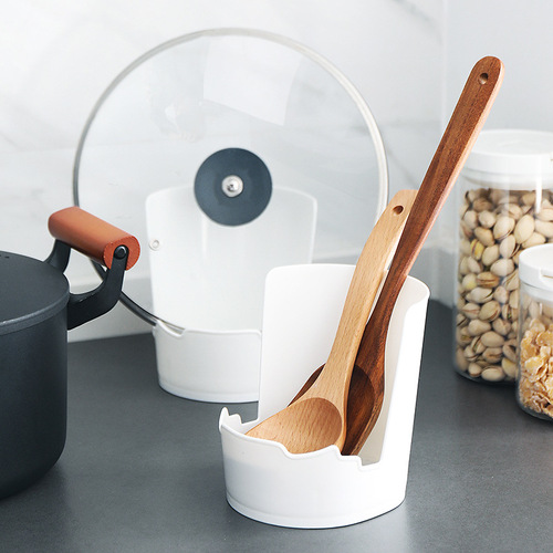 Kitchen countertop storage rack multi-functional plastic pot lid rack sitting pot lid chopping board spoon storage rack organization