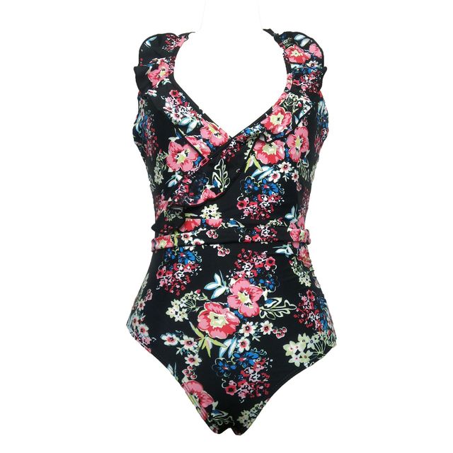 New style Swimsuit Bikini nylon printed lotus leaf lady