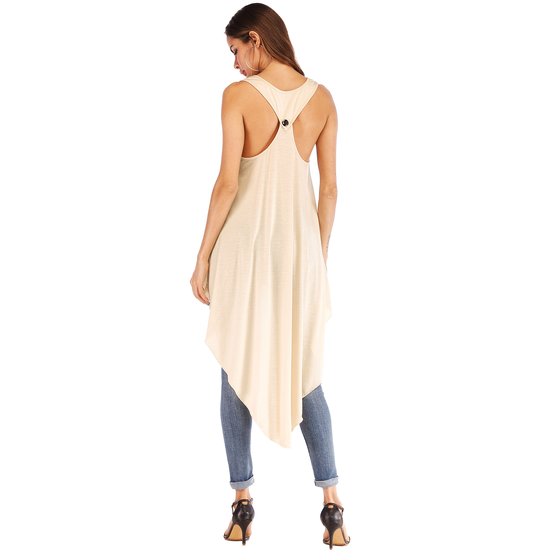 Irregular Hem Tail Skirt Button Detail Versatile Casual Style Perfect for Everyday Wear Wholesale Available