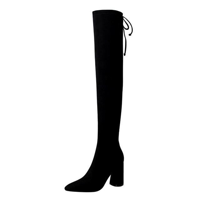 Winter Fashion High heel Suede Point Sexy Night Club Knee Boots