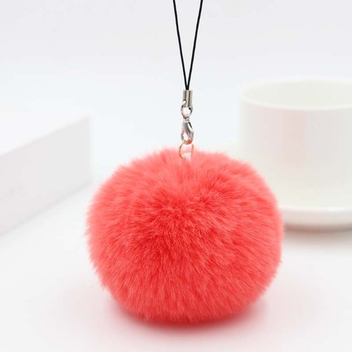 Koorol Phone Lanyard Fuzzy Keychain Decor 8cm Fake Ferret Fur Creative Plush Bag Charm