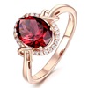 Golden ruby crystal, wedding ring, wish, European style, 18 carat, pink gold