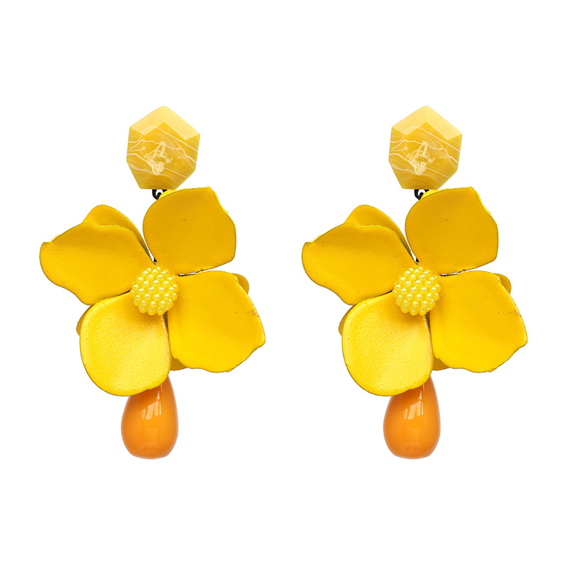 Alloy Fashion Flowers earring(green) NHJJ4845-green
