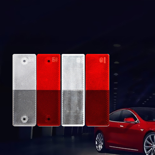 Truck Mirror Reflective Sticker Car Reflective Tape Board Anti-Collision Tape Strips Plastic Car Night Reflective Strips Red and White Glow-in-the-Dark
