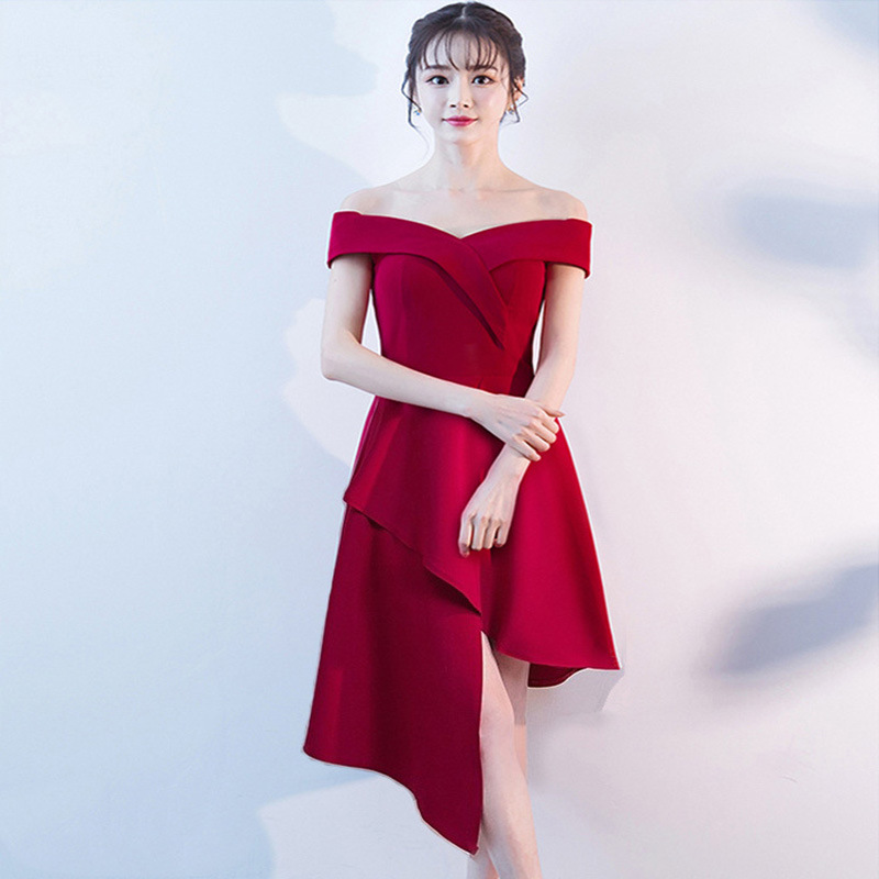Vestido de novia para brindis 2026, nuevo vestido de noche largo y ajustado con hombros descubiertos para fiesta de compromiso, otoño y verano, para mujer.