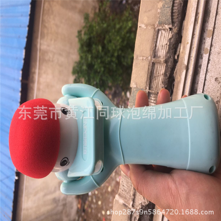  音响厂专用 大红色手持式卡通音响海绵套  骑行者喇叭海绵套