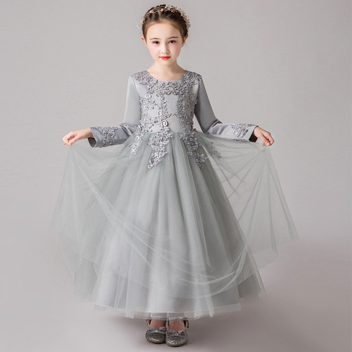 Girls princess dress tutu long skirt 2018 Korean version new children's birthday dress flower girl wedding dress