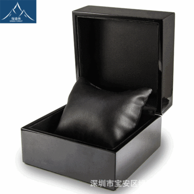 産地貨源加工定制黑色亮光高檔手表包裝盒 精美正方形首飾禮品盒